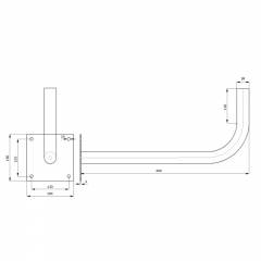 Soporte de Montaje en Pared de Metal Ø38mm L600