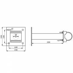 Soporte de Montaje en Pared de Metal para Mástil de 20 cm