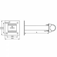 Soporte de Montaje en Pared de Metal para Mástil de 30 cm