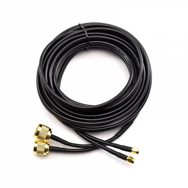 N Male / SMA Male 2.5m Twin Gold Cable Coaxial