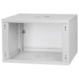 Armario en Rack 19" 6U, 350mm, Puerta metálica, Gris