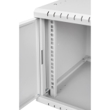 Armario en Rack 19" 6U, 350mm, Puerta metálica, Gris