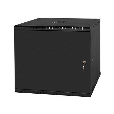 Armario en Rack 19" 9U, 450mm, Puerta metálica, Negro