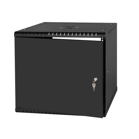 Armario en Rack 19" 9U, 450mm, Puerta metálica, Negro