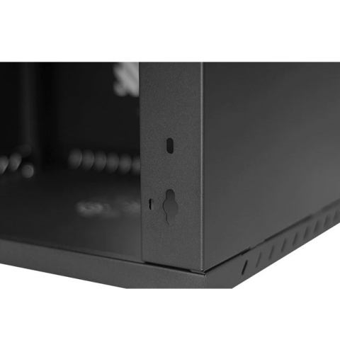 Armario en Rack 19" 9U, 450mm, Puerta metálica, Negro