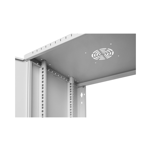 Armario en Rack 19" 9U, 450mm, Puerta de Cristal, Gris