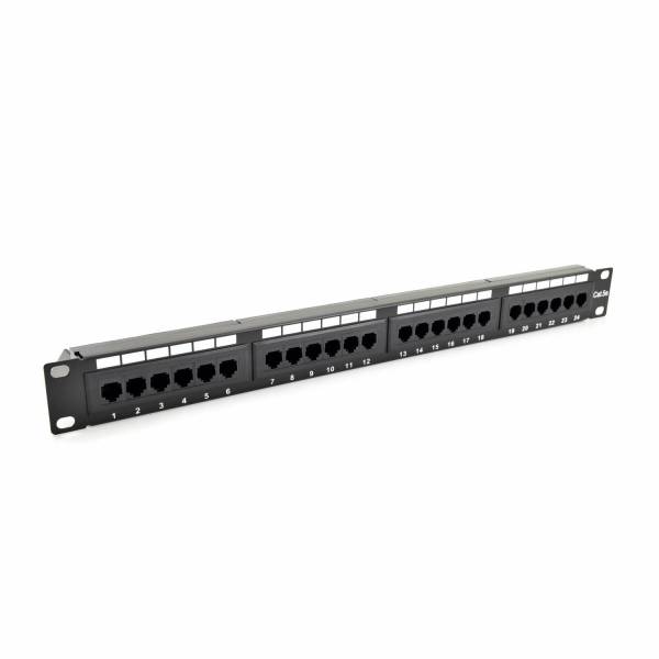 Panel de conexión Cat5e UTP 24-Port RJ-45 19" 1U Negro
