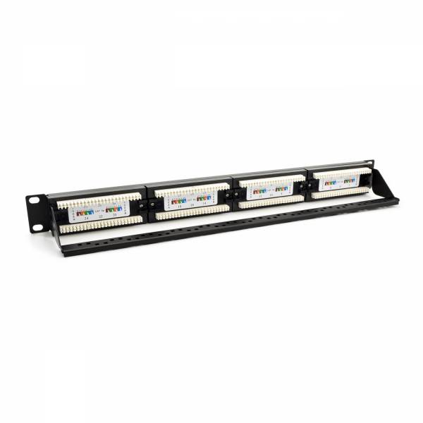 Panel de conexión Cat5e UTP 24-Port RJ-45 19" 1U Negro