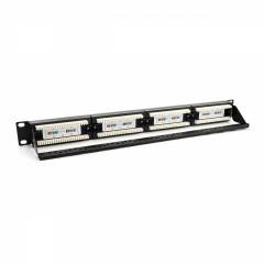 Panel de conexión Cat5e UTP 24-Port RJ-45 19" 1U Negro