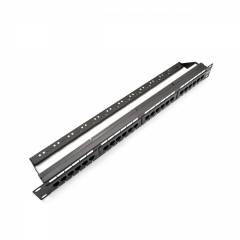 Panel de conexión Cat5e UTP 24-Port RJ-45 19" 1U Negro