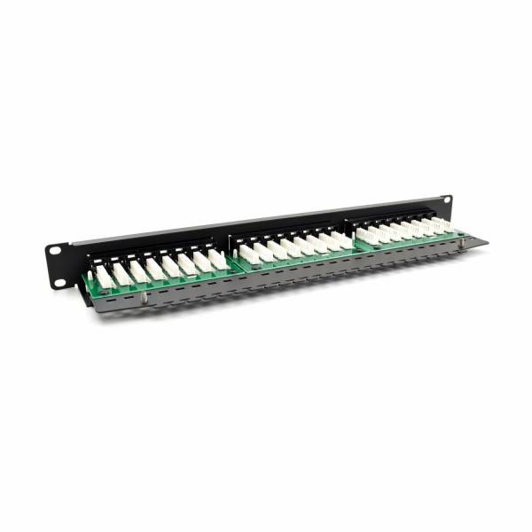 Panel de conexión Cat6 UTP 24-Port RJ-45 19" 1U con estante