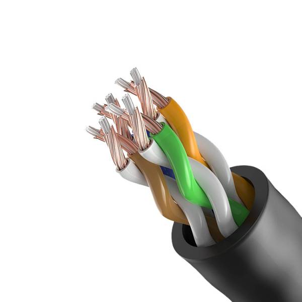 Cable de conexión delgadoUTP Cat6A 0.5m negro