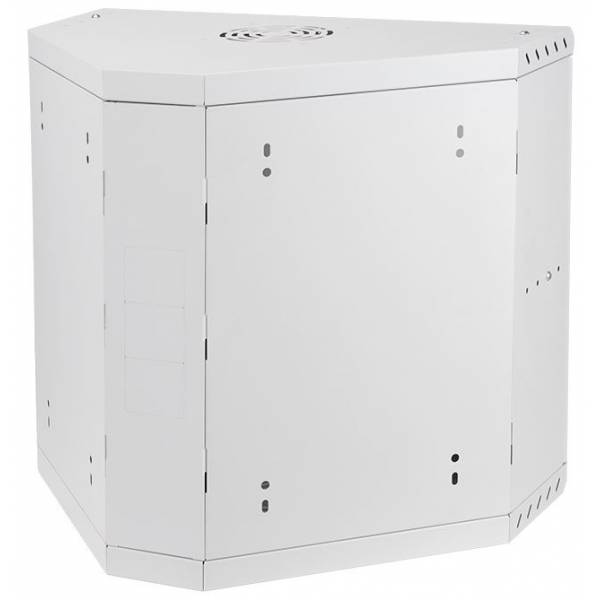 Esquina del Gabinete del Estante 19" 9U, 330mm, puerta de cristal, gris