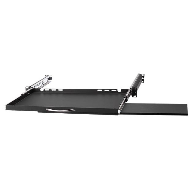 19" Estante extraíble para teclado y ratón, 350mm, Negro