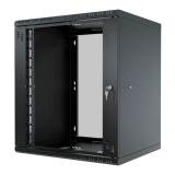 Armario en Rack 19" 12U, 450mm, Puerta de Cristal, Negro