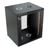 Armario en Rack 19" 12U, 450mm, Puerta de Cristal, Negro