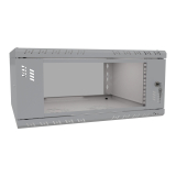 Armario en Rack 19" 4U, 450mm, Puerta de Cristal, Gris