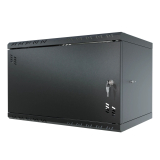 Armario en Rack 19" 6U, 350mm, Puerta metálica, Negro