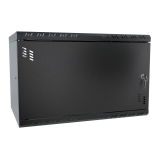 Armario en Rack 19" 6U, 350mm, Puerta metálica, Negro