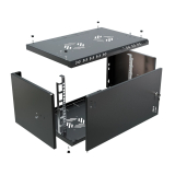 Armario en Rack 19" 6U, 350mm, Puerta metálica, Negro