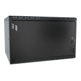 Armario en Rack 19" 6U, 450mm, Puerta metálica, Negro