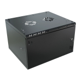 Armario en Rack 19" 6U, 450mm, Puerta metálica, Negro