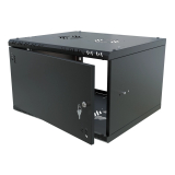 Armario en Rack 19" 6U, 450mm, Puerta metálica, Negro
