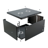 Armario en Rack 19" 6U, 450mm, Puerta metálica, Negro