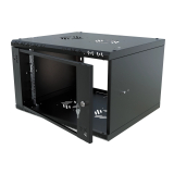 Armario en Rack 19" 6U, 450mm, Puerta de Cristal, Negro