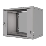 Armario en Rack Pro 19" 9U, 450mm, Puerta de Cristal, Gris
