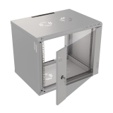 Armario en Rack Pro 19" 9U, 450mm, Puerta de Cristal, Gris