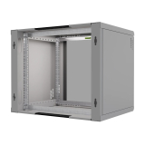 Armario en Rack Pro 19" 9U, 450mm, Puerta de Cristal, Gris