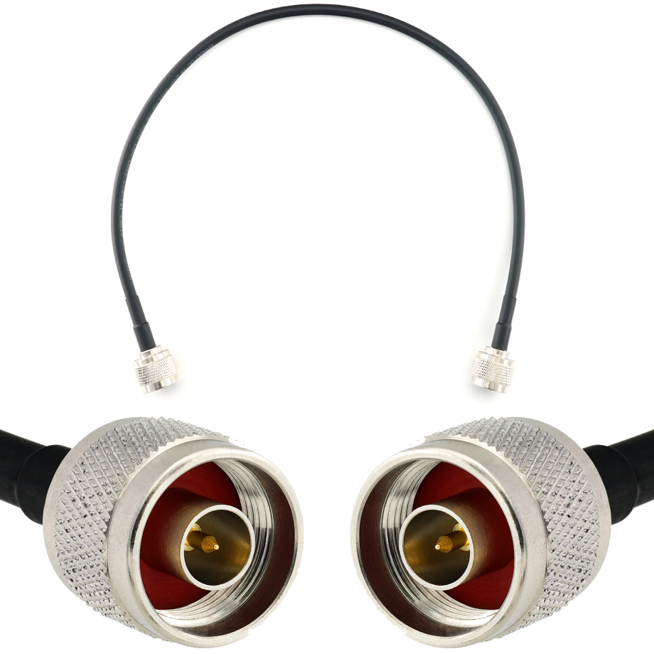 N macho a N macho 50cm cable coaxial — HF240 (equivalente a LMR240)