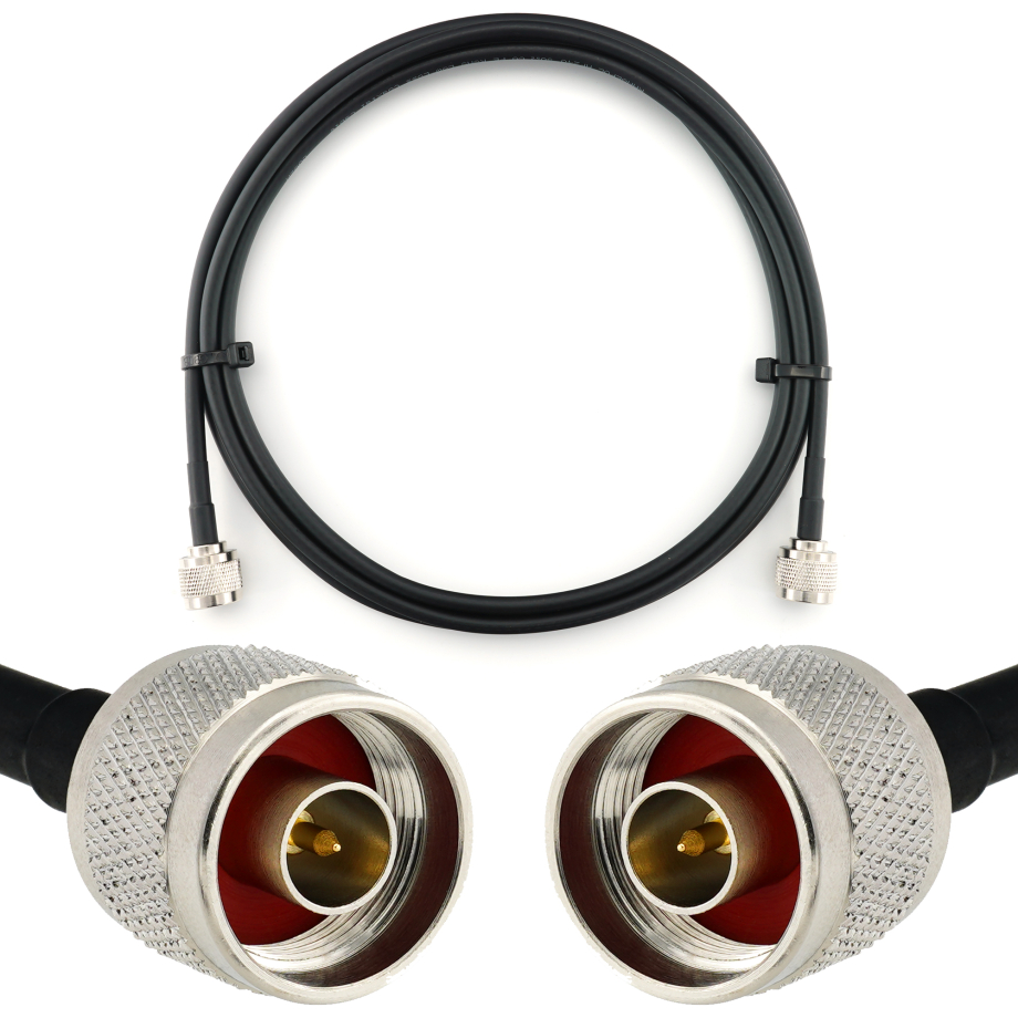 N macho a N macho 1m cable coaxial — HF240 (equivalente a LMR240)