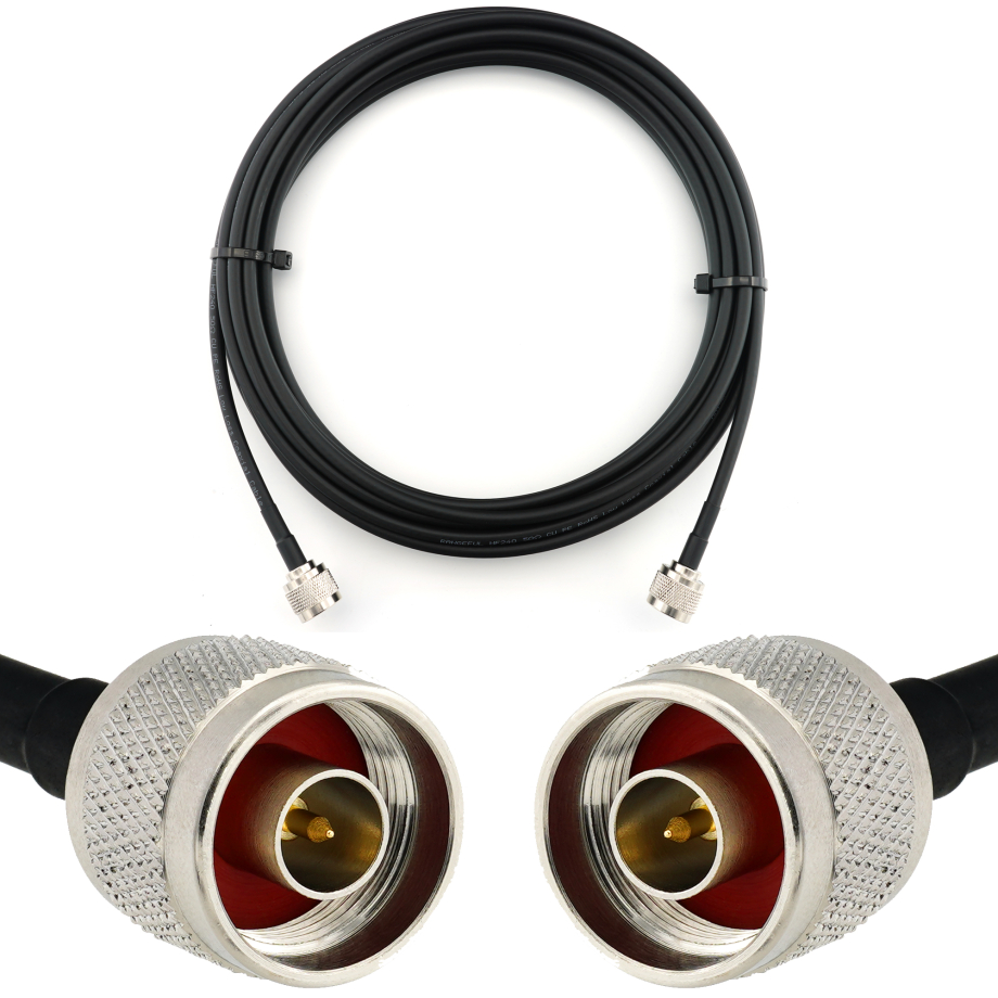 N macho a N macho 5m cable coaxial — HF240 (equivalente a LMR240)