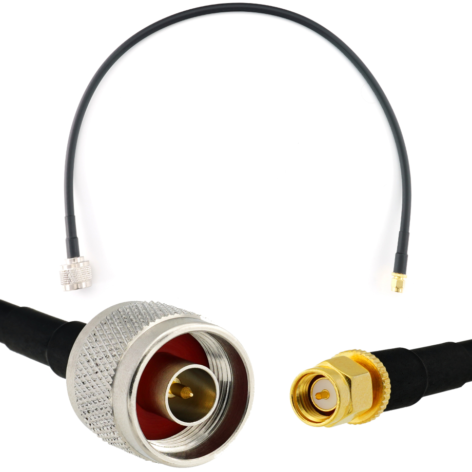 SMA macho a N macho 50cm cable coaxial — HF240 (equivalente a LMR240)