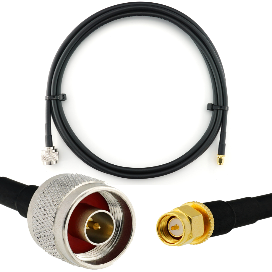 SMA macho a N macho 3m cable coaxial — HF240 (equivalente a LMR240)