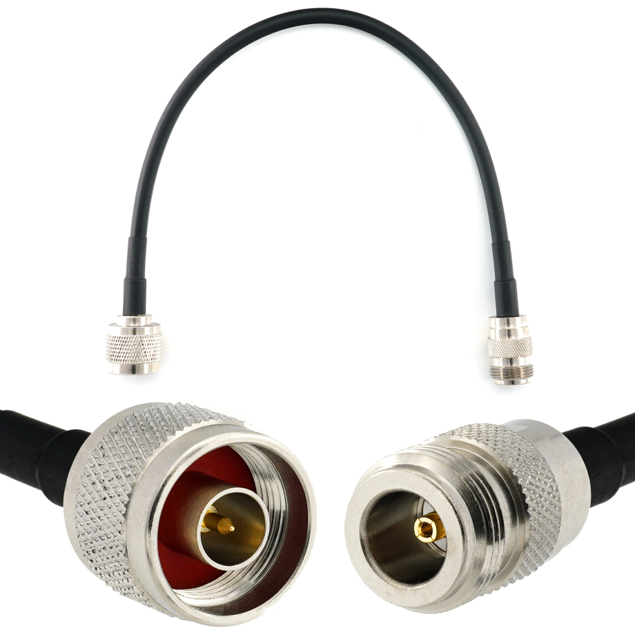 N macho a N hembra 30cm cable coaxial — HF240 (equivalente a LMR240)