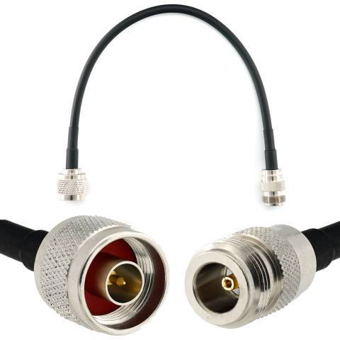 N macho a N hembra 30cm cable coaxial — HF240 (equivalente a LMR240)