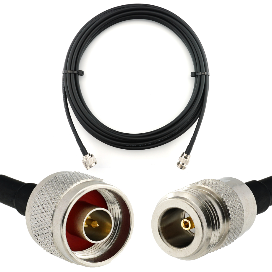 N macho a N hembra 5m cable coaxial — HF240 (equivalente a LMR240)