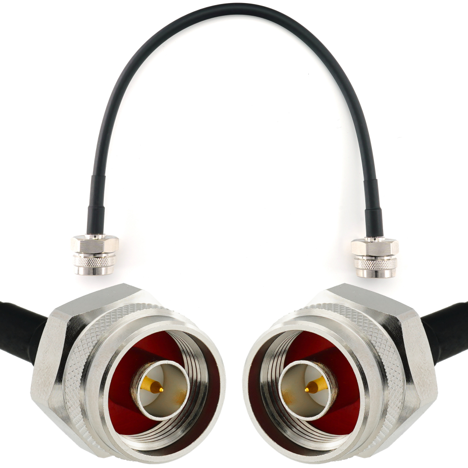 N macho a N macho Hex 30cm cable coaxial — HF240 (equivalente a LMR240)