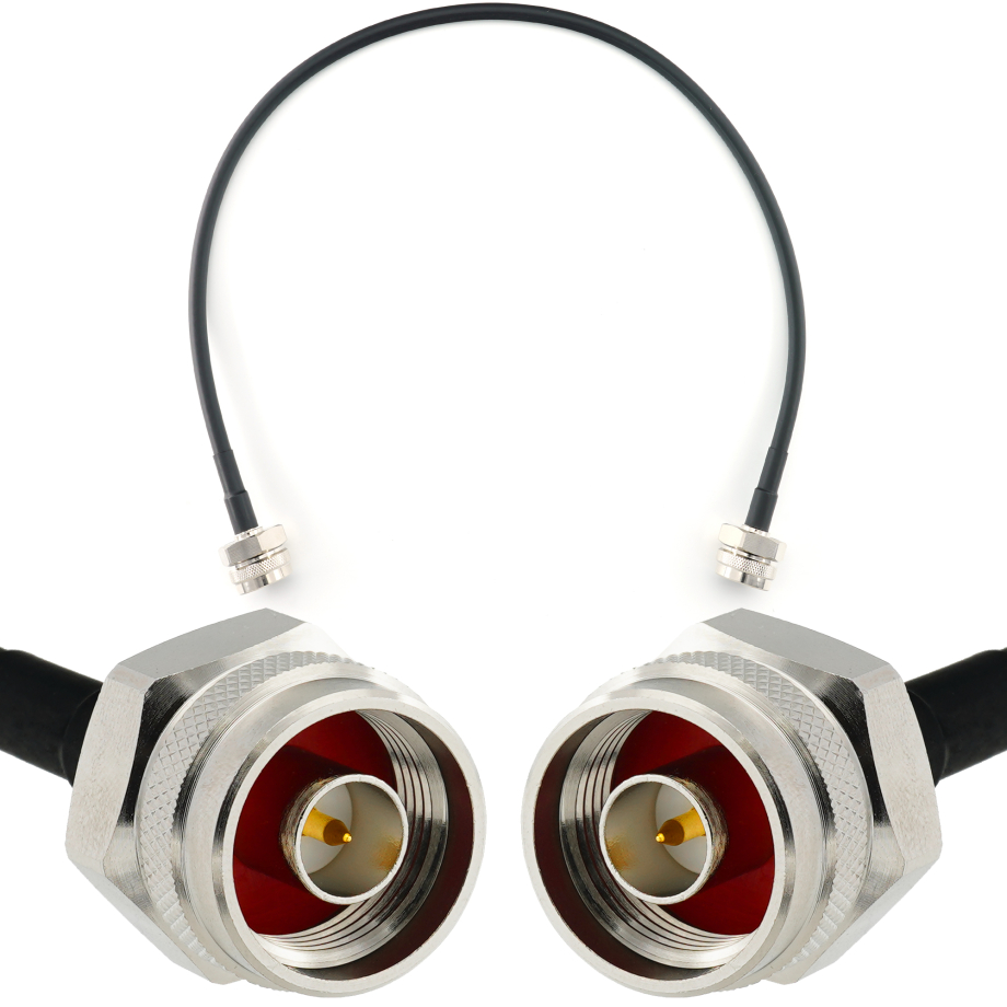 N macho a N macho Hex 50cm cable coaxial — HF240 (equivalente a LMR240)