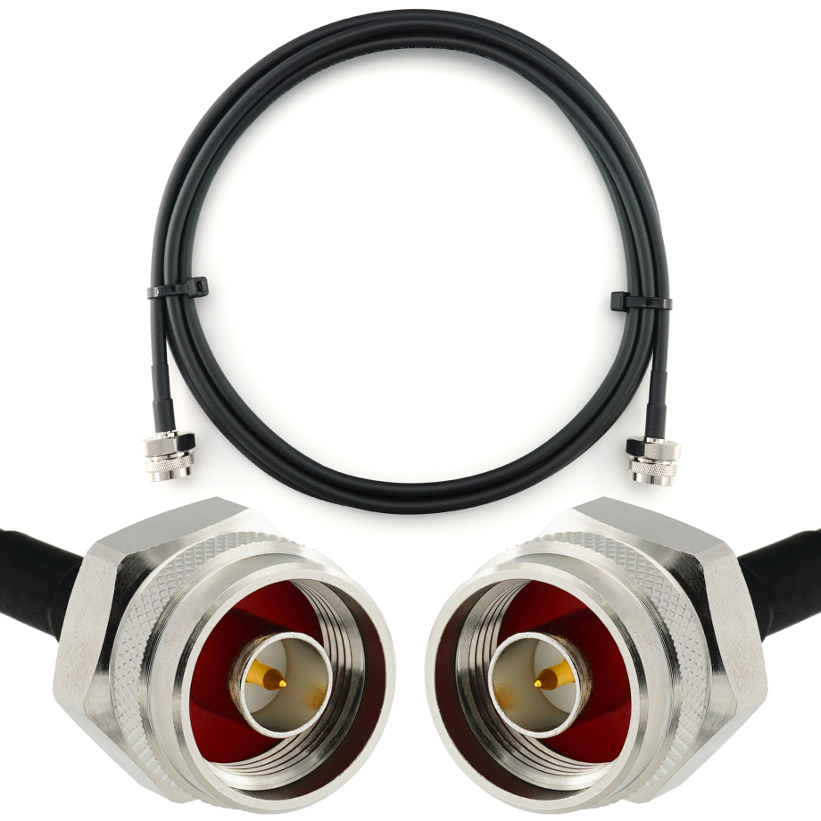 N macho a N macho Hex 1m cable coaxial — HF240 (equivalente a LMR240)