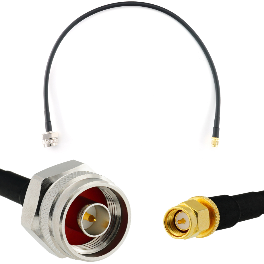 SMA macho a N macho Hex 50cm cable coaxial — HF240 (equivalente a LMR240)