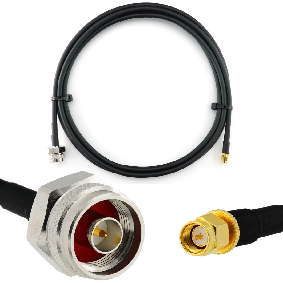 SMA macho a N macho Hex 1m cable coaxial — HF240 (equivalente a LMR240)