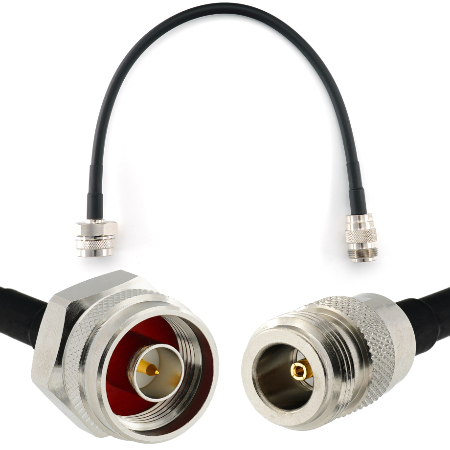 N macho Hex a N hembra 30cm cable coaxial — HF240 (equivalente a LMR240)
