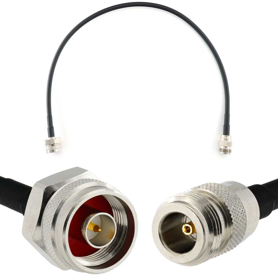 N macho Hex a N hembra 50cm cable coaxial — HF240 (equivalente a LMR240)