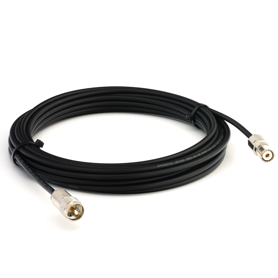 PL259 a SO239 10m UHF CB Radio Cable Coaxial — HF240 (equivalente a LMR240)