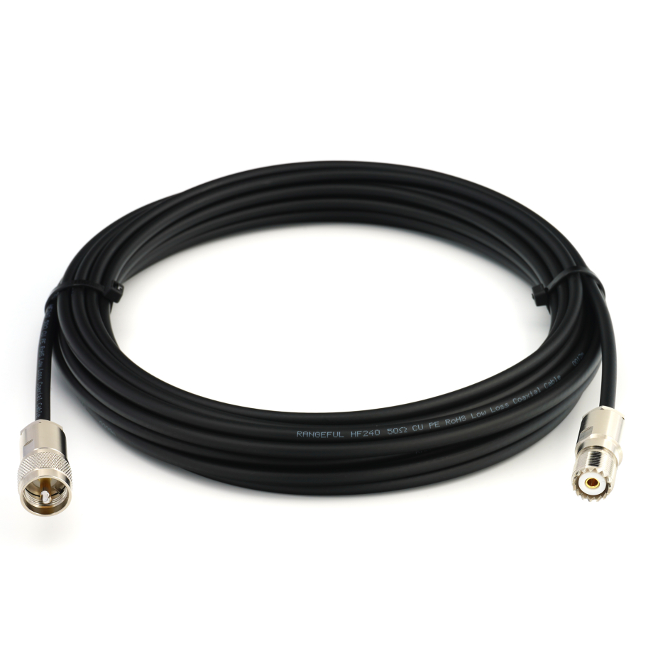 PL259 a SO239 10m UHF CB Radio Cable Coaxial — HF240 (equivalente a LMR240)