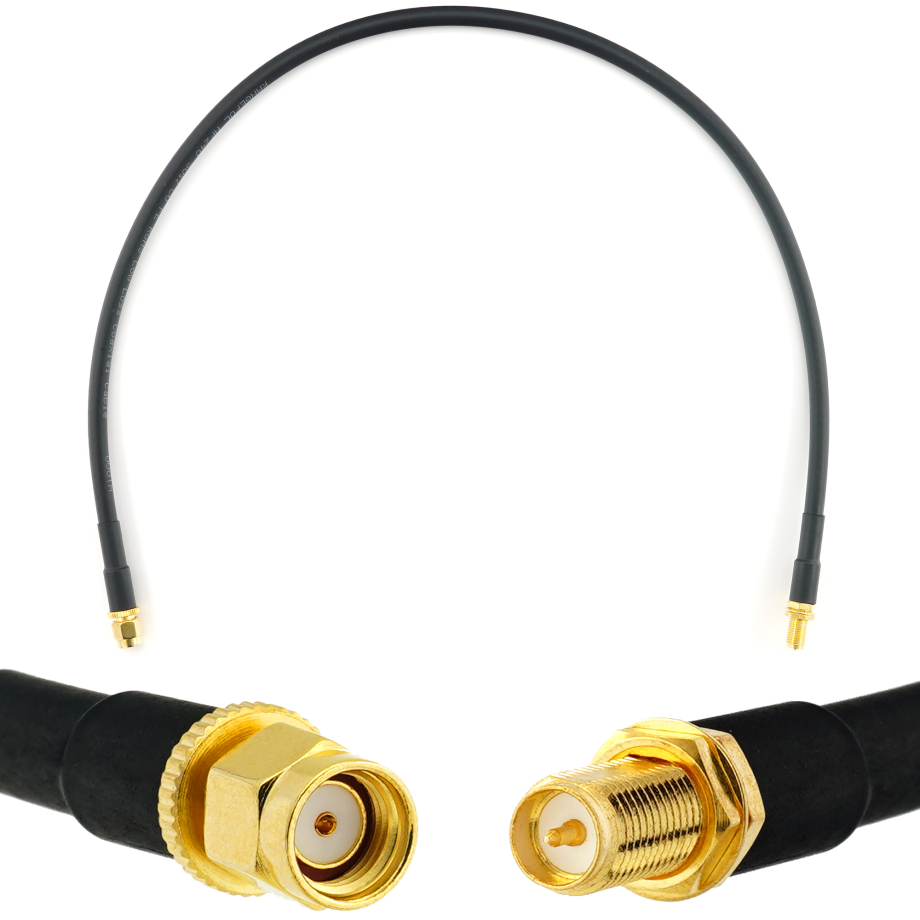 RP-SMA macho a RP-SMA hembra 50cm cable coaxial — HF240 (equivalente a LMR240)